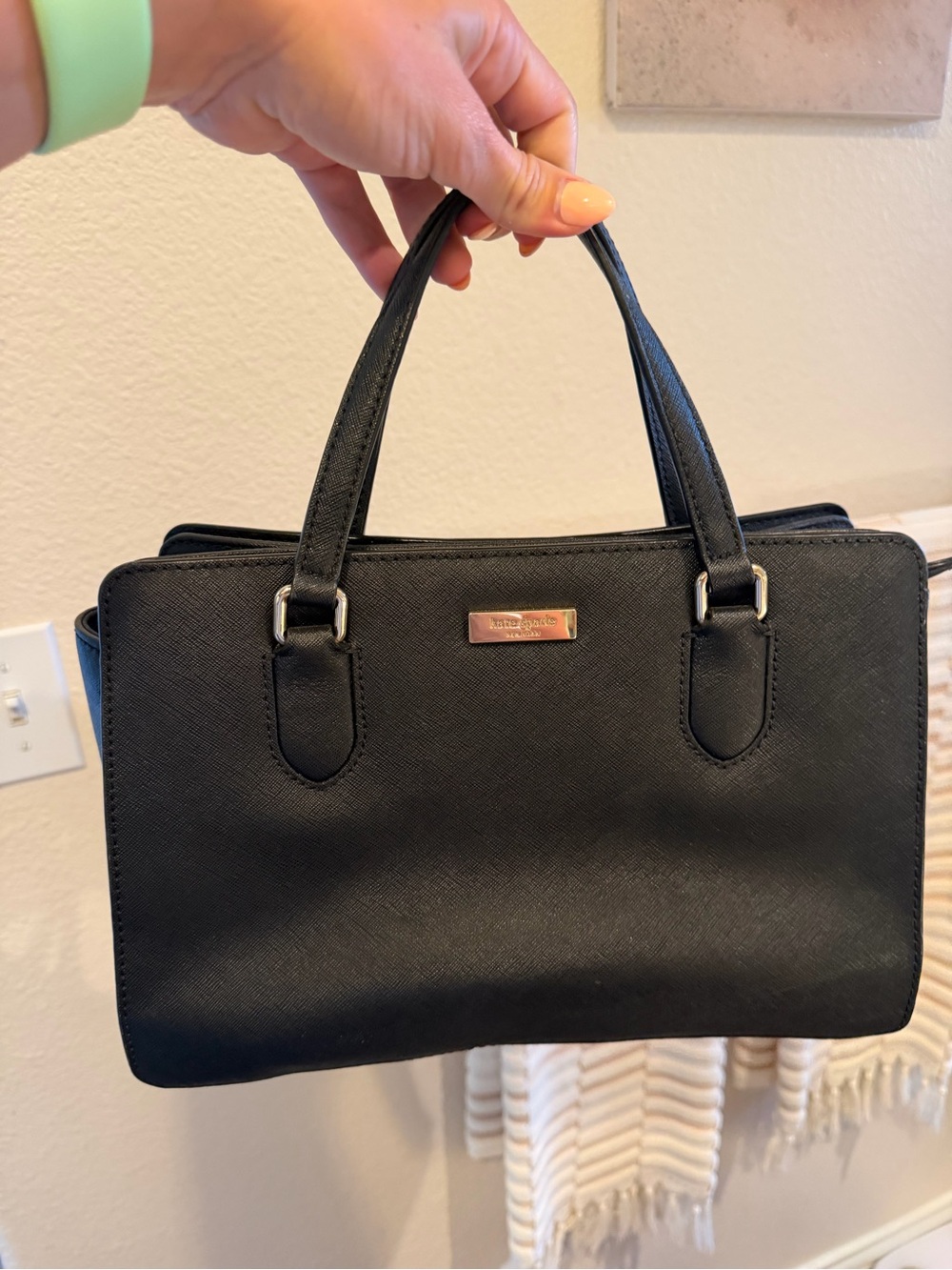 kate spade Black Saffiano Small Top-Handle Satchel